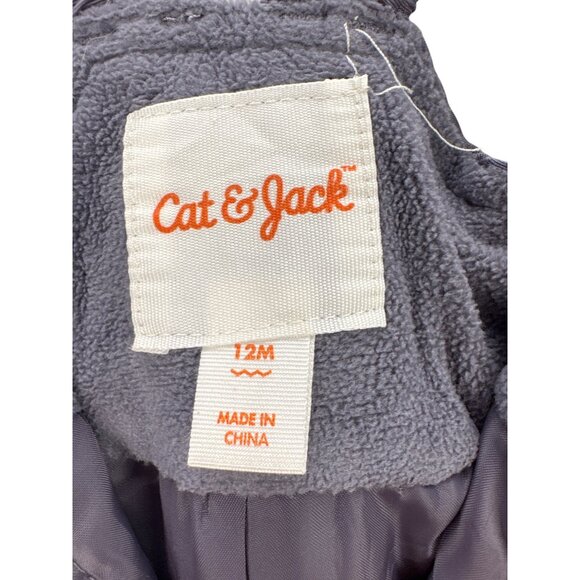 Cat and Jack Toddler Snow Bib Overalls 12M Gray Insulated Winter Pants - Picture 3 of 5